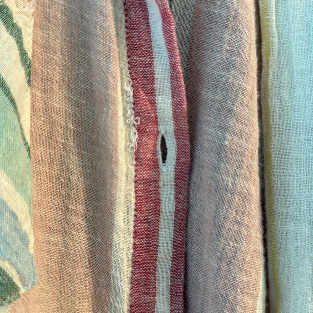 Striped Colorful Loose Button Up - Picture 6 of 6
